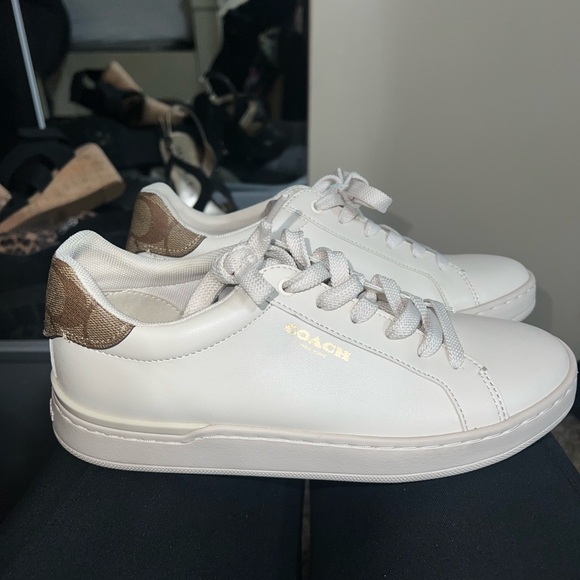 Women Coach White and Tan Women's Sneakers - Picture 1 of 8